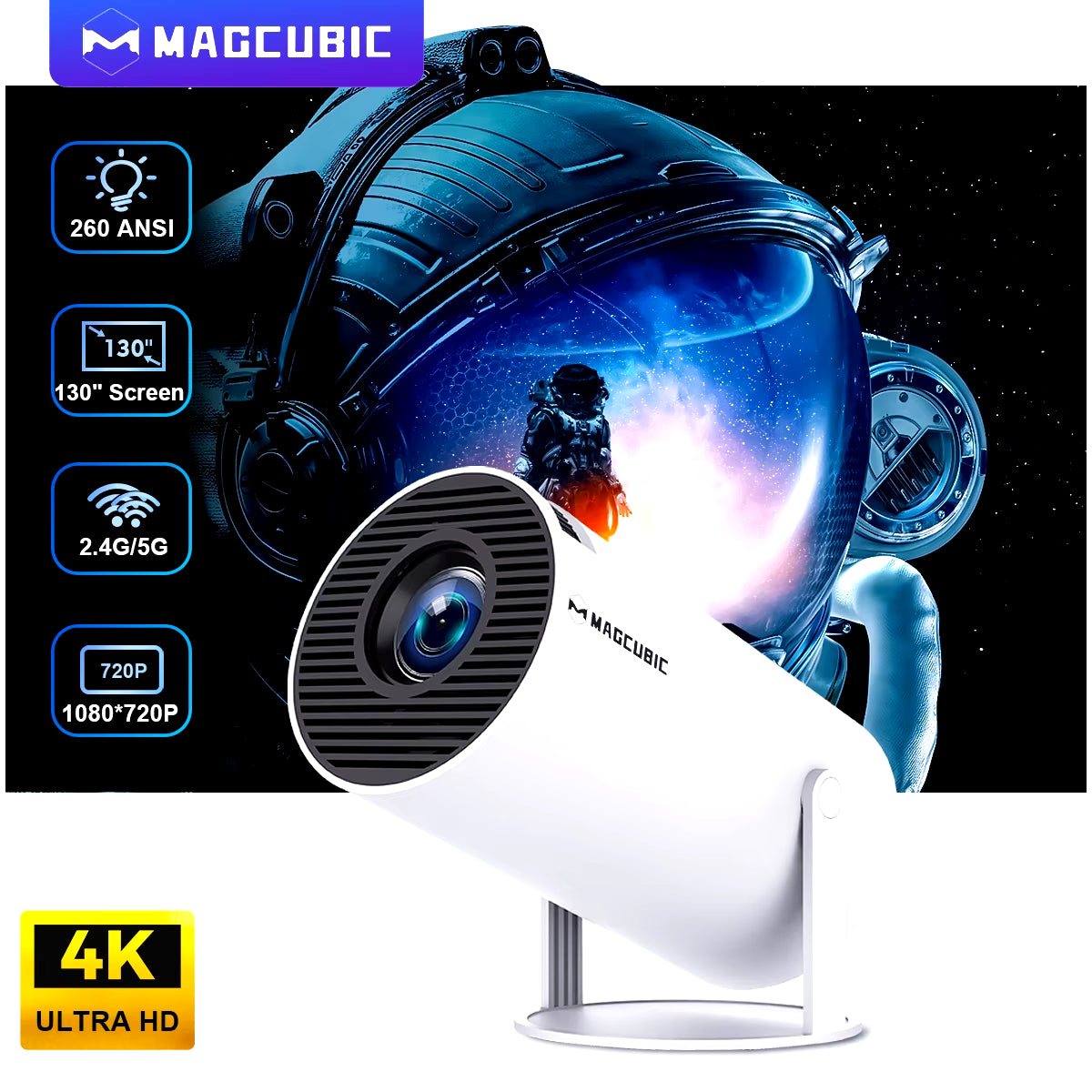 Projector HY300 PRO 4K Android 11 Dual Wifi6 260ANSI Allwinner H713 BT5.0 1080P 1280*720P Home Cinema Outdoor Projetor