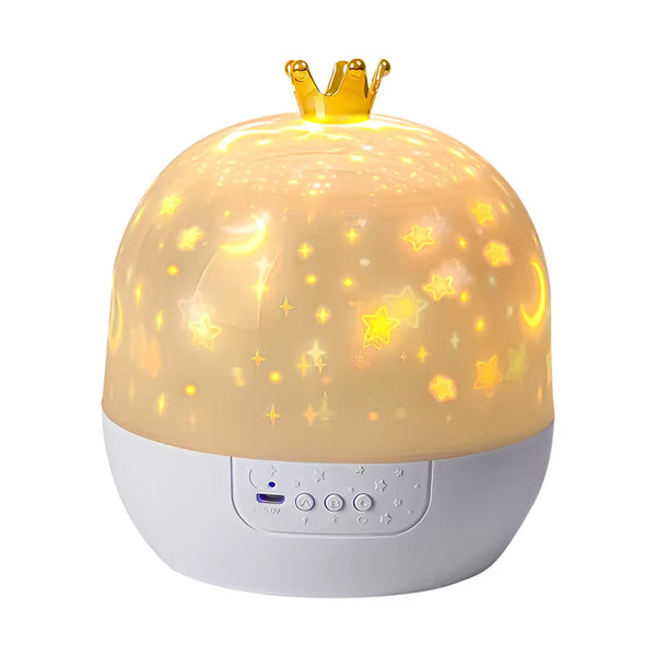 Crown Star Light Projection Rotating Star Bedroom Ceiling Atmosphere Night Lamp Stars Childrens Birthday Gift with Films Sheet